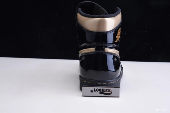 HYPE RETRO JORDAN AIR HIGH (2020) BLACK 1 GOLD 555088-032 METALLIC 0730